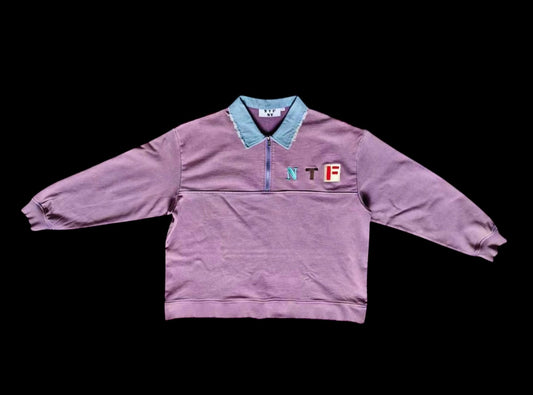 Purple 1/4 zip up sweatshirt